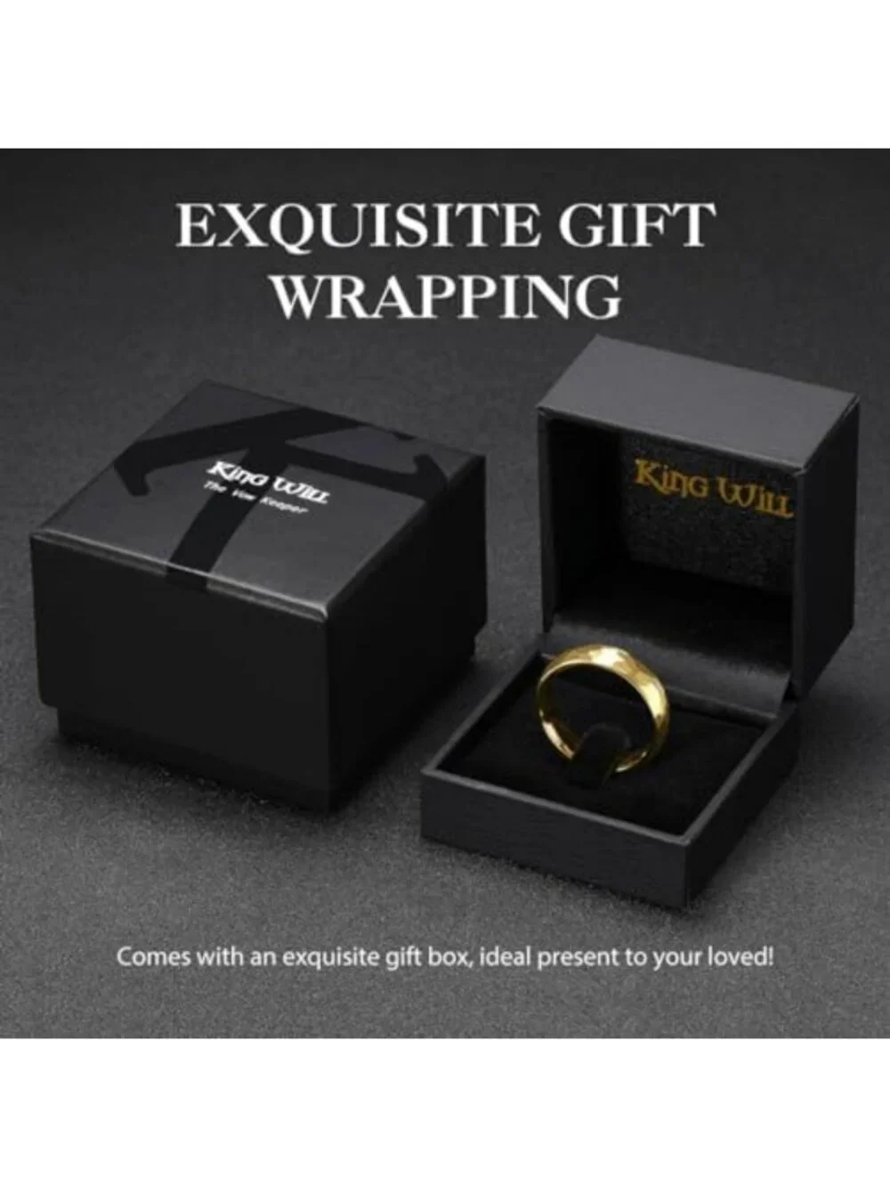 Stylish Men's Tungsten Carbide Wedding Band - Hammered Groove, Two-Tone, Comfort